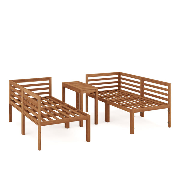 Lounge Holz TARIFA natur/grau