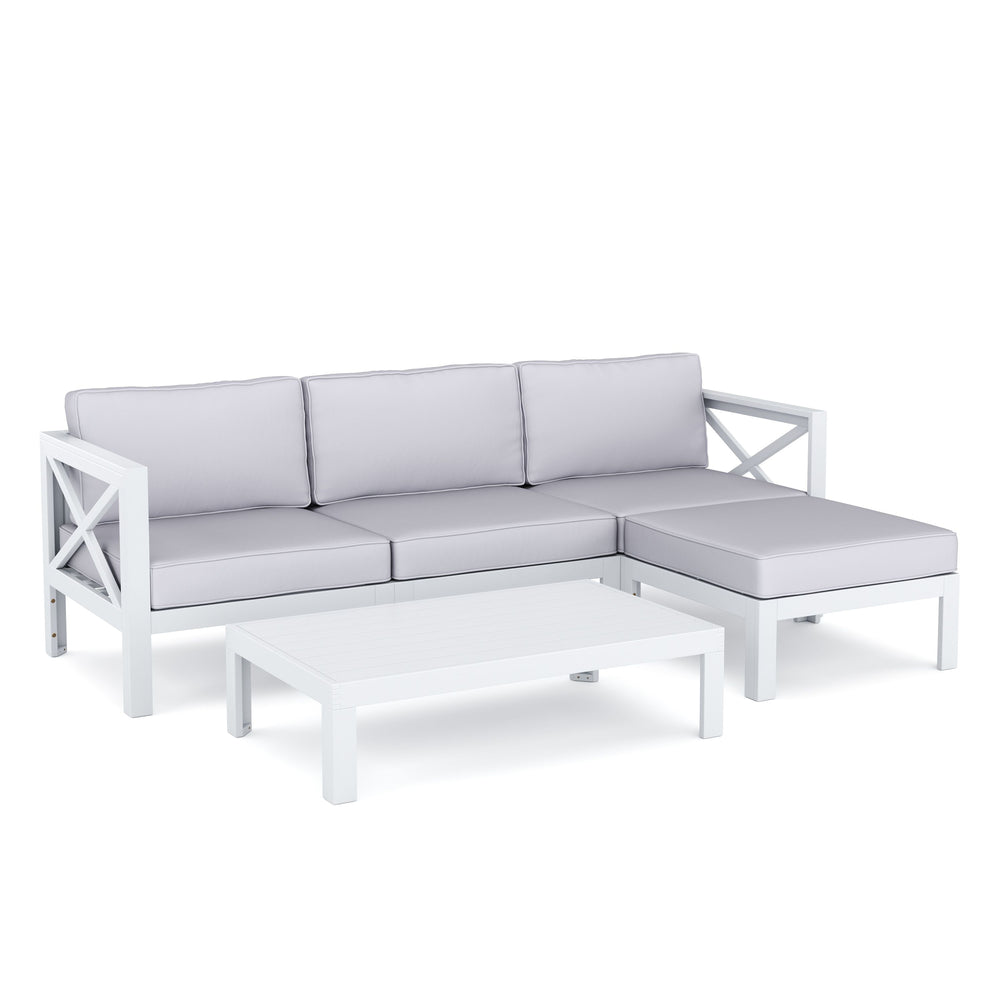 Divano in legno TOLEDO bianco/grigio