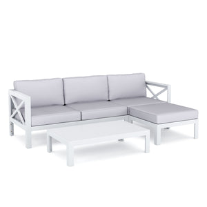 Lounge Holz TOLEDO weiss/grau