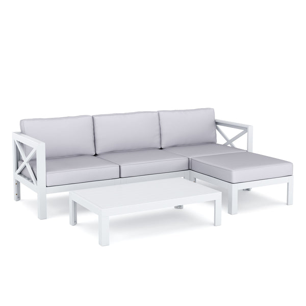 Lounge Holz TOLEDO weiss/grau
