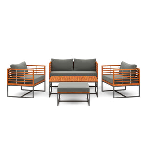 Lounge Holz MAVIS schwarz/natur/anthrazit