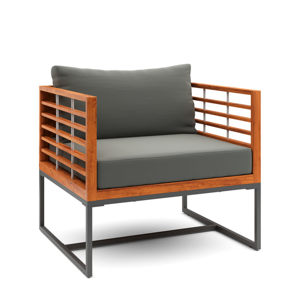 Lounge Holz MAVIS schwarz/natur/anthrazit