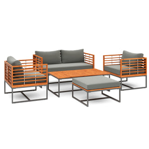 Lounge Holz MAVIS schwarz/natur/anthrazit