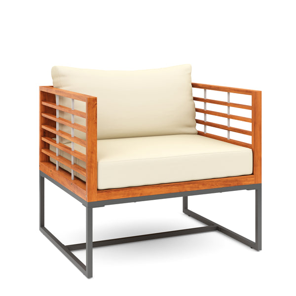 Lounge Holz MAVIS schwarz/natur/creme
