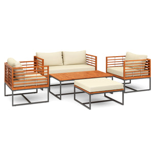 Lounge Holz MAVIS schwarz/natur/creme