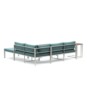 Lounge MIRANDA weiss/natur/petrol