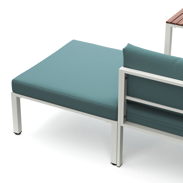 Lounge MIRANDA weiss/natur/petrol