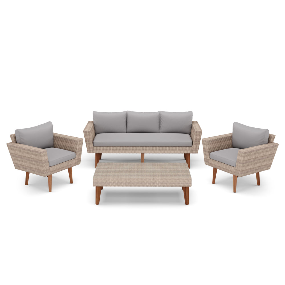 Lounge rattan EVORA beige/grigio