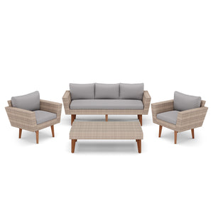 Lounge Rattan EVORA beige/grau