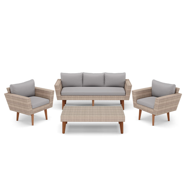 Lounge Rattan EVORA beige/grau