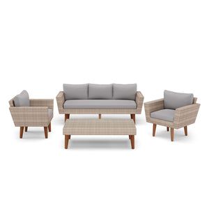 Lounge Rattan EVORA beige/grau