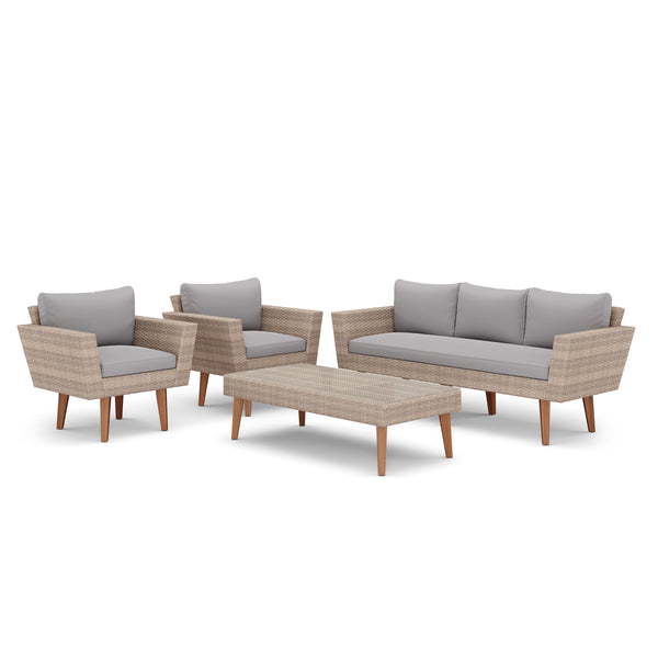 Lounge Rattan EVORA beige/grau