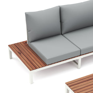 Lounge SANTANA hellgrau/natur/weiss