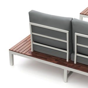 Lounge SANTANA hellgrau/natur/weiss