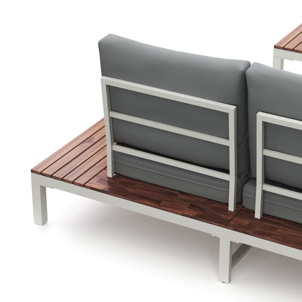 Lounge SANTANA hellgrau/natur/weiss