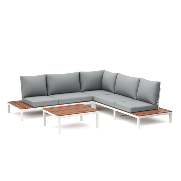 Lounge SANTANA hellgrau/natur/weiss