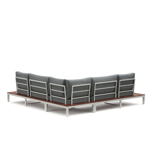 Lounge SANTANA hellgrau/natur/weiss