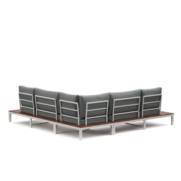 Lounge SANTANA hellgrau/natur/weiss