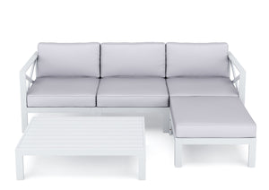Lounge Holz TOLEDO weiss/grau