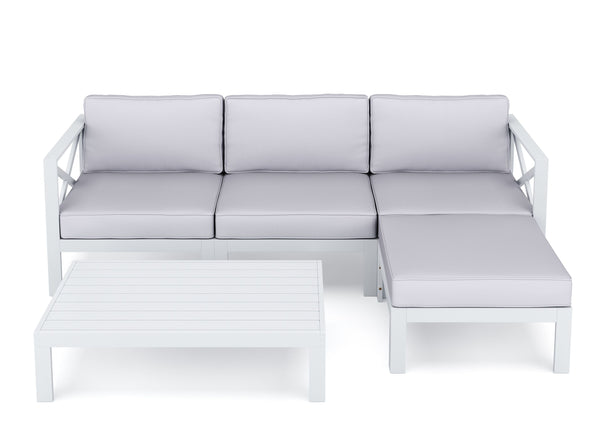 Lounge Holz TOLEDO weiss/grau