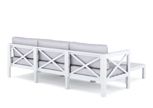 Lounge Holz TOLEDO weiss/grau