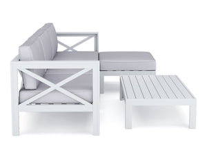Lounge Holz TOLEDO weiss/grau