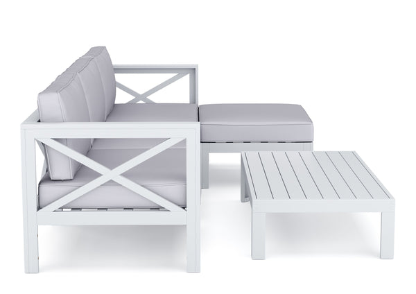 Lounge Holz TOLEDO weiss/grau