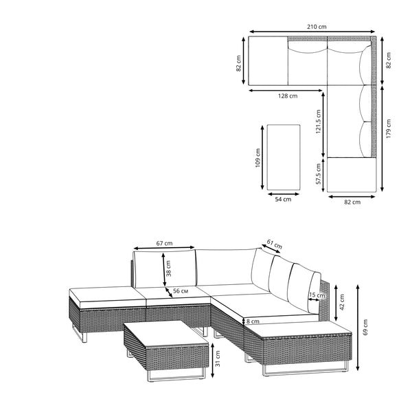 Lounge VARESE beige/anthrazit