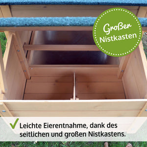 Hühnerstall Hühnervoliere Luxus mit Freilauf & Nistkasten
