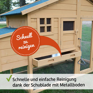 Hühnerstall Hühnervoliere Luxus mit Freilauf & Nistkasten