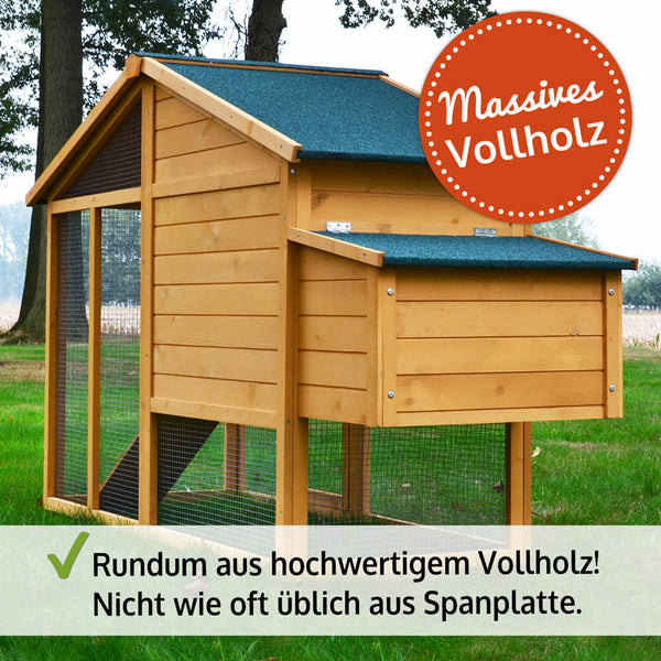 Hühnerstall Hühnervoliere Luxus mit Freilauf & Nistkasten