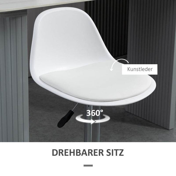 2er Set Barhocker höhenverstellbar weiss