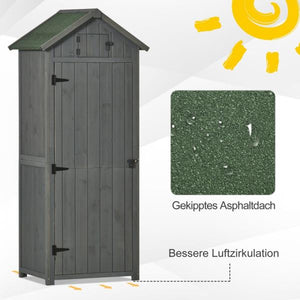 Gartenhaus Gerätehaus Geräteschuppen mit Fachböden Holz Grau