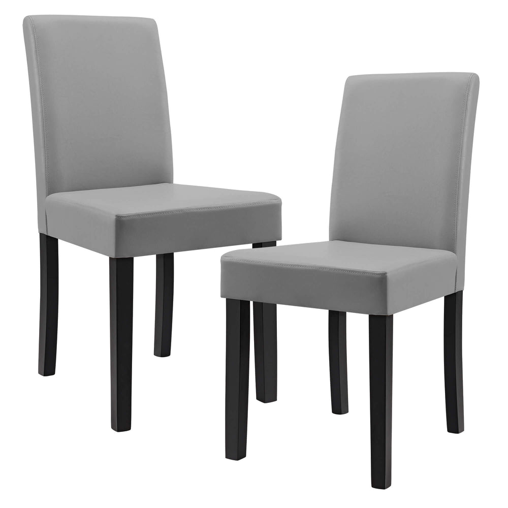 Sedia da pranzo Den Haag, set da 2, similpelle, grigio chiaro