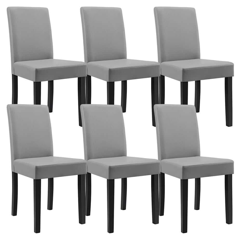 Sedia da pranzo Den Haag set da 6 pezzi in similpelle grigio chiaro