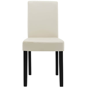 6er-Set Esszimmerstuhl Massivholzbeinen creme Kunstleder