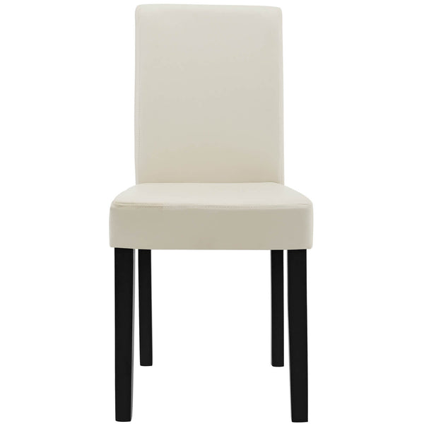6er-Set Esszimmerstuhl Massivholzbeinen creme Kunstleder