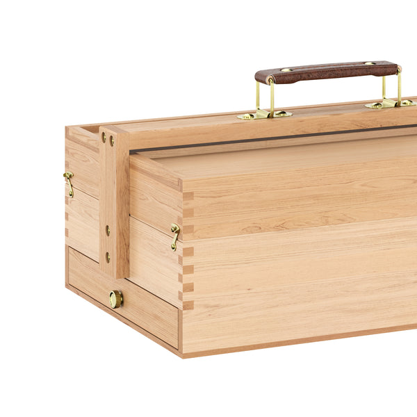 Malkasten Holz 3 Ebenen 34 x 24 x 13 cm natur