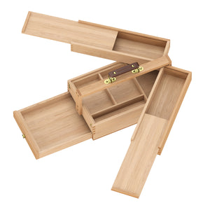 Malkasten Holz 3 Ebenen 34 x 24 x 13 cm natur