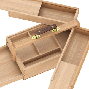 Malkasten Holz 3 Ebenen 34 x 24 x 13 cm natur