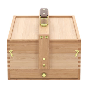 Malkasten Holz 3 Ebenen 34 x 24 x 13 cm natur