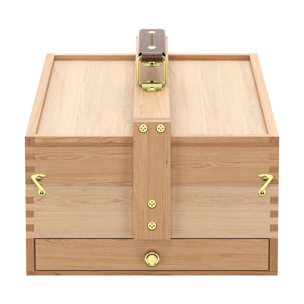 Malkasten Holz 3 Ebenen 34 x 24 x 13 cm natur