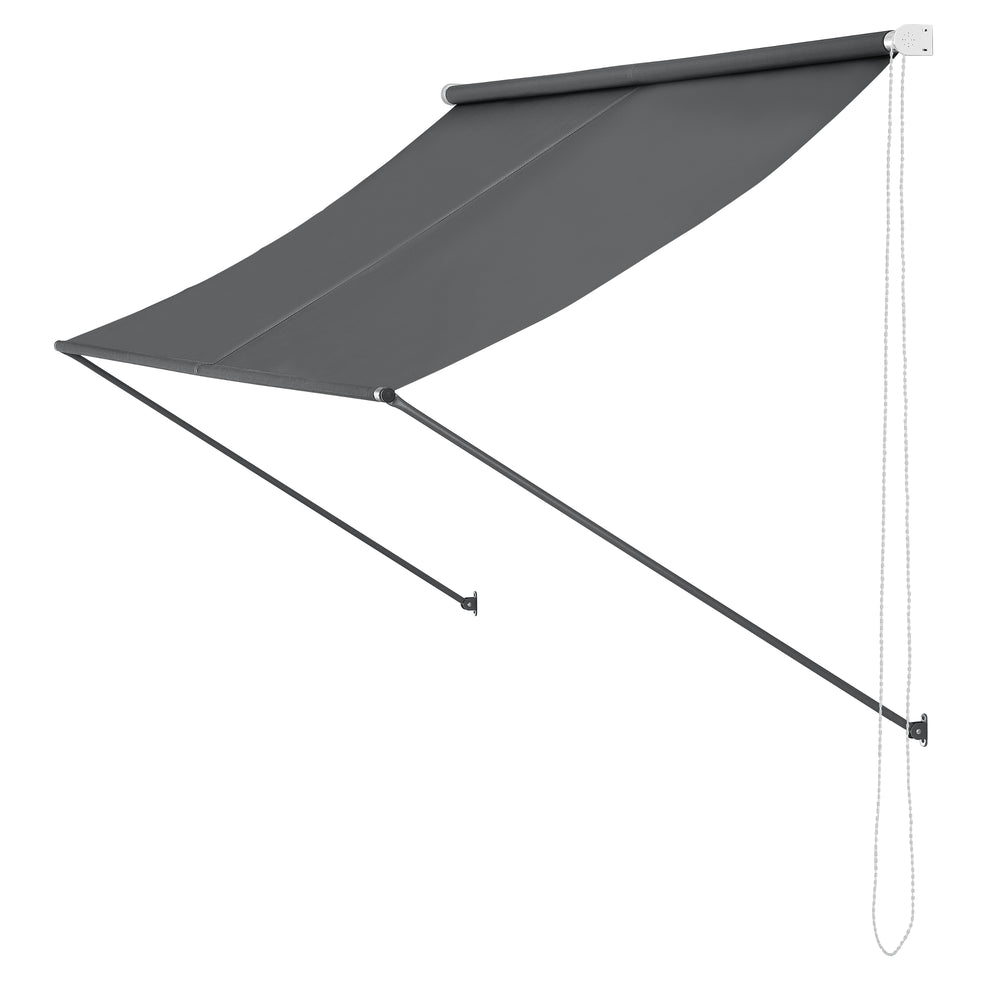Tenda da sole autoportante Malaga con catena laterale, 200x120cm, grigio
