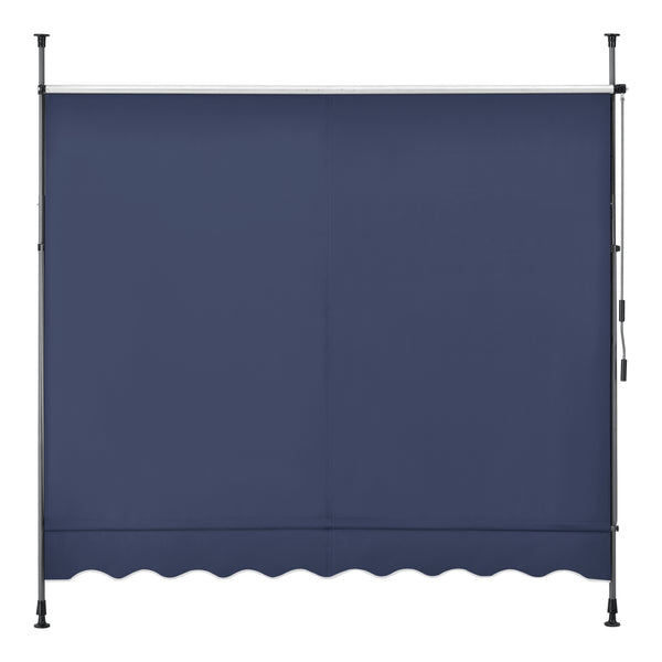 Klemmmarkise 150x120x200-300cm ohne Bohren Dunkelblau