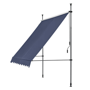 Klemmmarkise 150x120x200-300cm ohne Bohren Dunkelblau