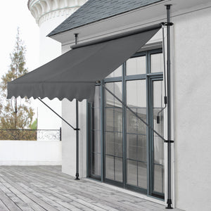 Klemmmarkise 198x120x200-298cm Sonnenschutz ohne Bohren