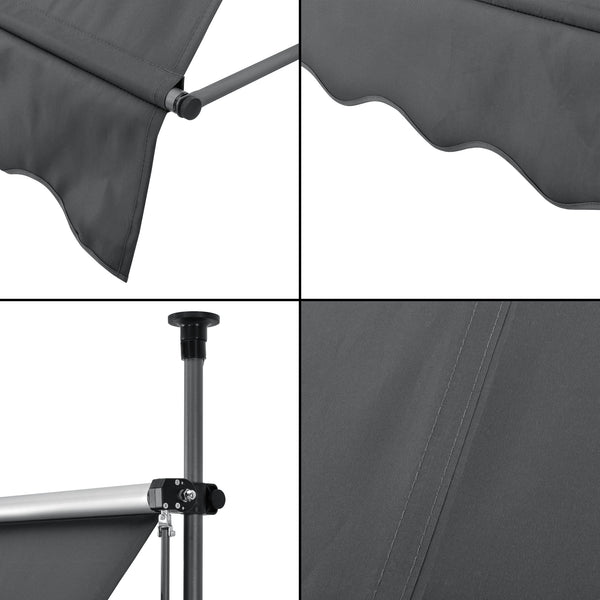 Klemmmarkise 198x120x200-298cm Sonnenschutz ohne Bohren