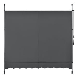 Klemmmarkise 400x120x200-300cm ohne Bohren Grau