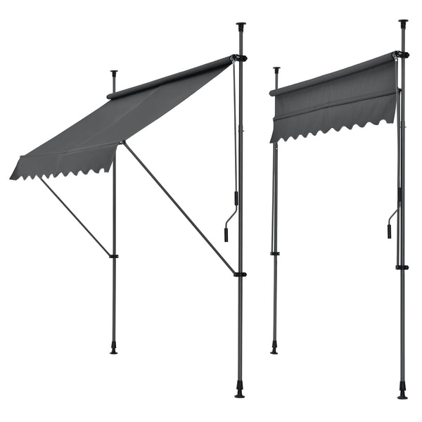 Klemmmarkise 198x120x200-298cm Sonnenschutz ohne Bohren