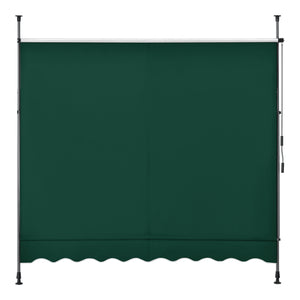 Klemmmarkise 400x120x200-300cm ohne Bohren Dunkelgrün